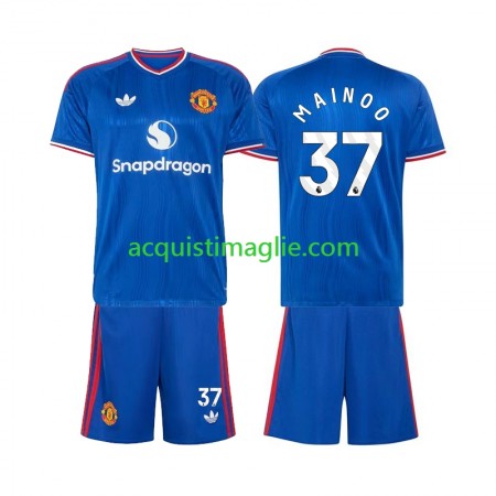 Divisa di Calcio Manchester United Kobbie Mainoo 37 Bambino Trasferta 2026/2027